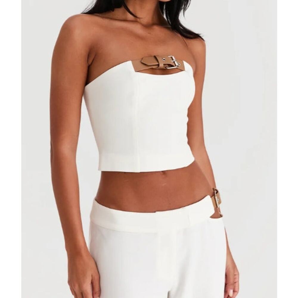 New NWT Sasha Therese Lucia Top White‎ Size XS